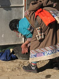 Woman Washing Clothing